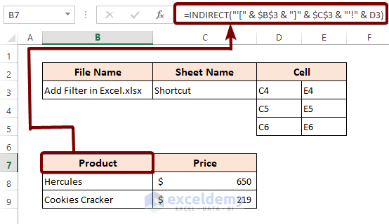 Use the INDIRECT Function to Combine Multiple Workbooks To One Workbook in Excel