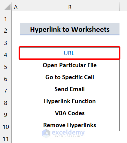 create Using the Insert Hyperlink Command
