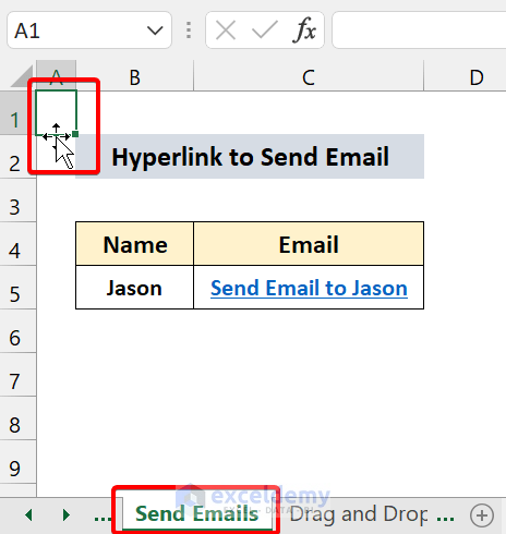 Create Hyperlink Using Drag and Drop in Excel