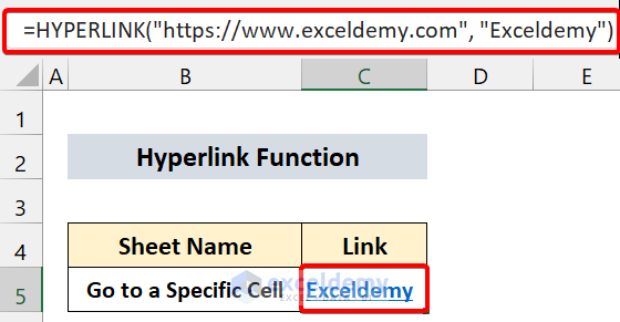 Using the HYPERLINK Function
