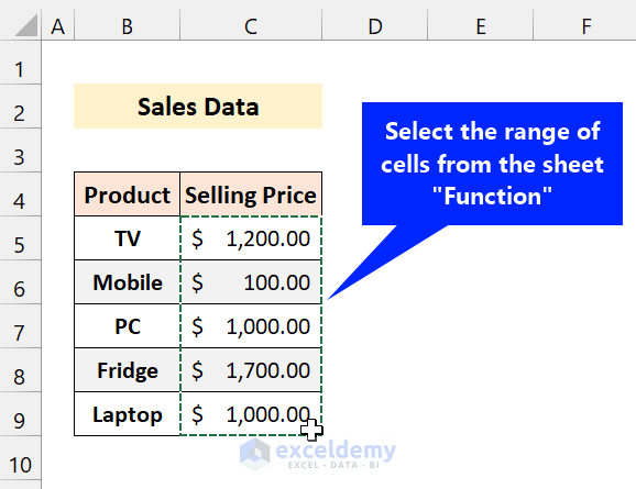 Using in a Function to link cells