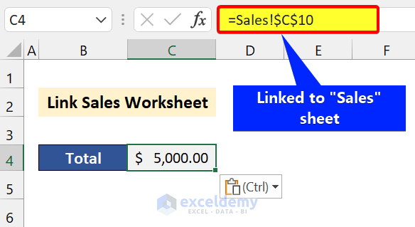 Link Cells Between Multiple Worksheets in Excel