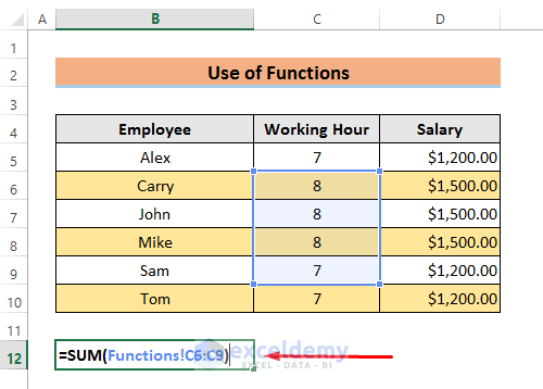 Use of Functions to Link Cells in Same Worksheet