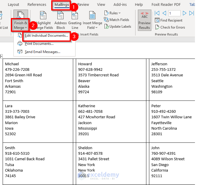 how to print address labels in Excel