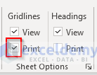 Use ‘Sheet Options’ to Print Excel Sheet with Lines