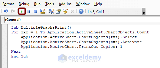 Use VBA Code to Print Multiple Graphs in Excel
