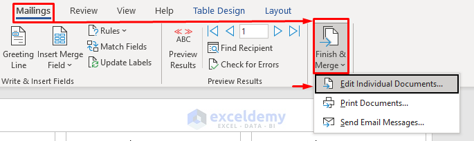 Link Word File and Excel Worksheet to Print Labels in Excel