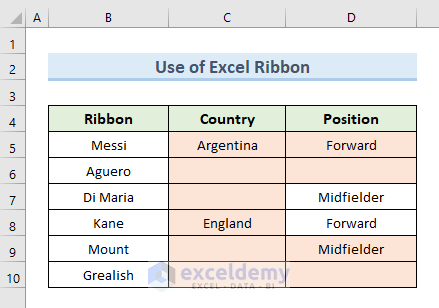 Use Ribbon to Unmerge Cells in Excel