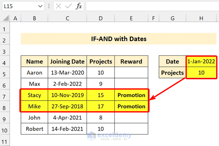 IF AND Formula with a Date in Excel