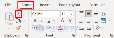 Applying Excel Cut Command to Move Rows