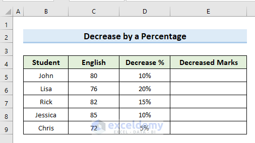 Decrease Marks by a Percentage