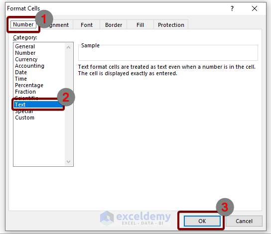 Use Format Cells to Keep Leading Zero of a Phone Number in Excel