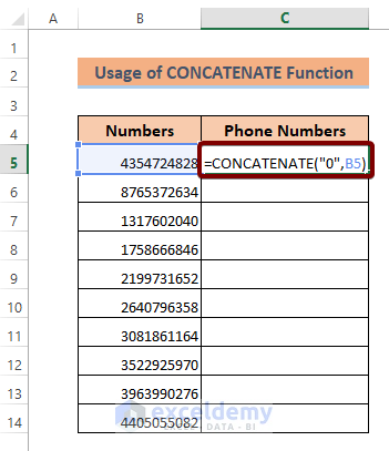 Keep 0 Before a Phone Number in Excel (6 Methods) - ExcelDemy