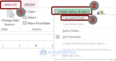 pivot table insert calculated field
