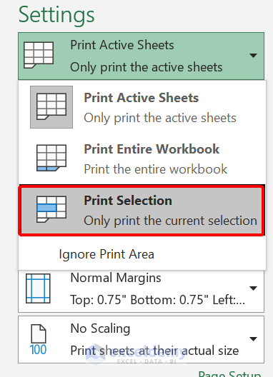 Print Selected Data Only to Fit Page in Excel