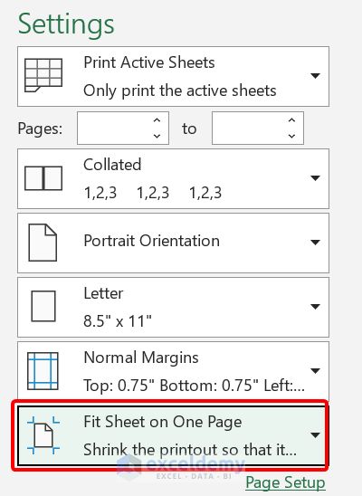 excel Fit Page Using  Print Preview Screen