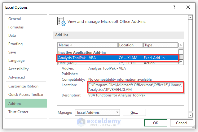 Remove Excel Add-in
