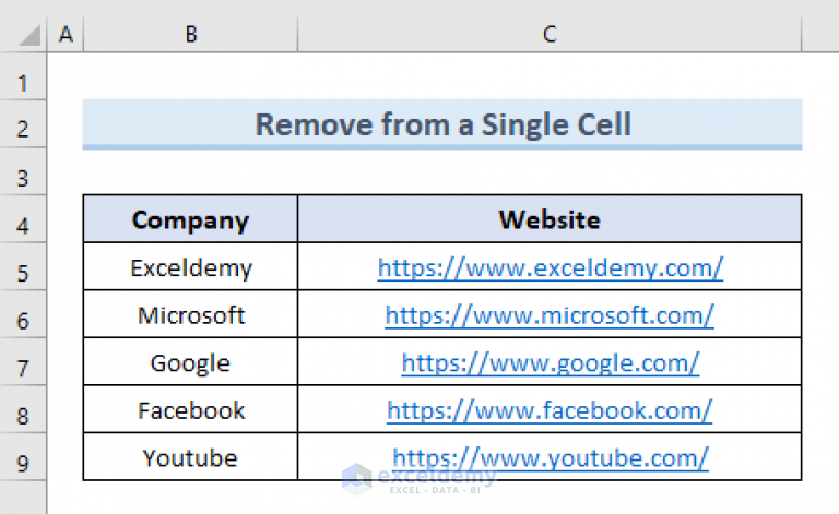 How To Remove Hyperlink From Excel 7 Methods ExcelDemy
