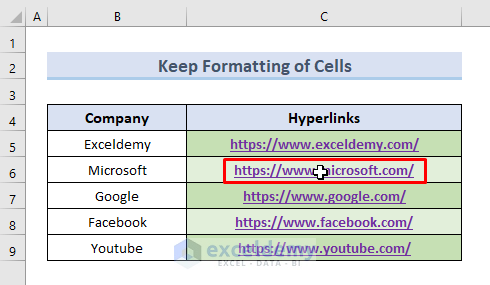 how to turn off hyperlink in excel