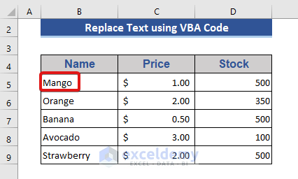 VBA macro to Replace Text from A Cell