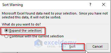 Sort Merged Cells in Excel
