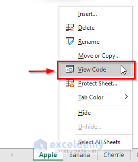Sort Excel Sheet Tabs Alphabetically from A to Z