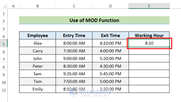 Subtract Time between Two Cells to Get the Elapsed Time