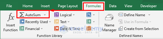 Total a Column with Excel AutoSum Feature