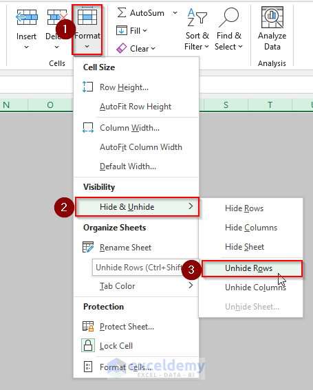 Fix- Unable to Unhide Rows in Excel