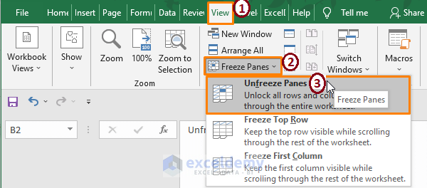 unfreeze panes-Excel Freeze Panes not Working