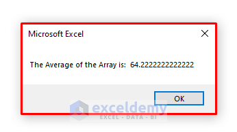 Average of an Array with VBA in Excel