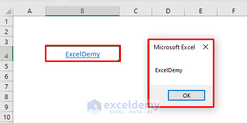 Output of TextToDisplay Property of Hyperlink in Excel VBA