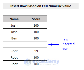 Result of VBA to Insert Row Based on Cell Numeric Value in Excel