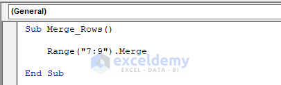 VBA to Merge Rows in Excel