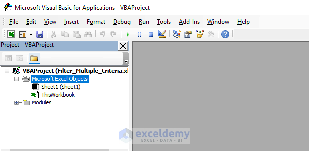 Opening VBA Editor to Print Data with VBA in Excel