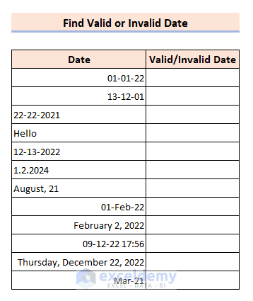 Find Valid or Invalid Date from a Range Using VBA IsDate