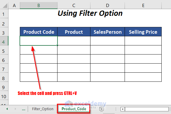 filter option