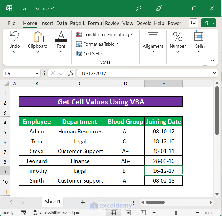 Source File from where will get the cell value without opening
