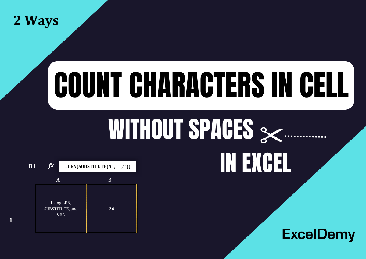 excel count characters in cell without spaces