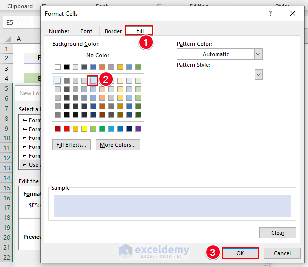 10-Choosing any color from the Fill tab