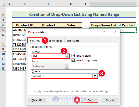 12-Using the Named Range in the Source box
