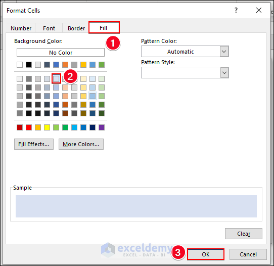 16-Select any color under the Fill tab