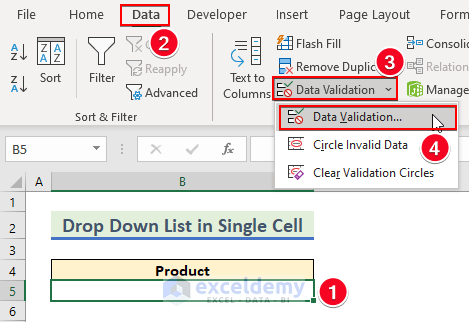 2-Selection of Data Validation feature