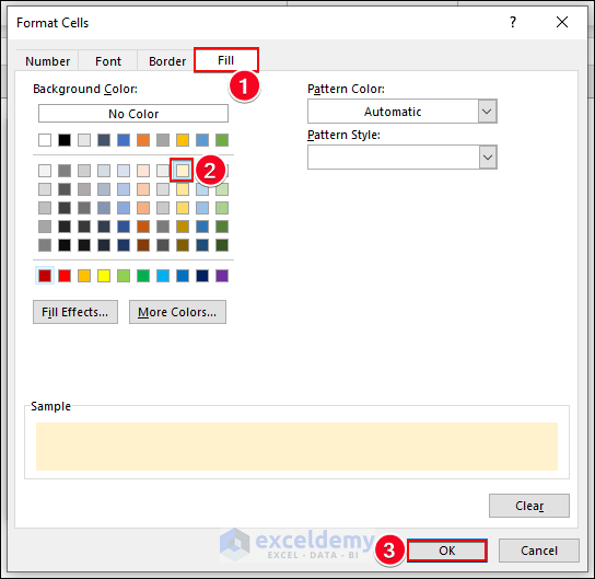 22-Selecting any color from the Fill tab