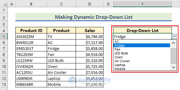 23-Creation of dynamic drop-down list