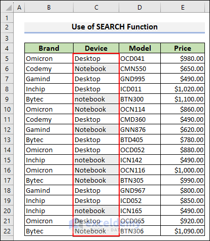 26-Formatted cells using the SEARCH function