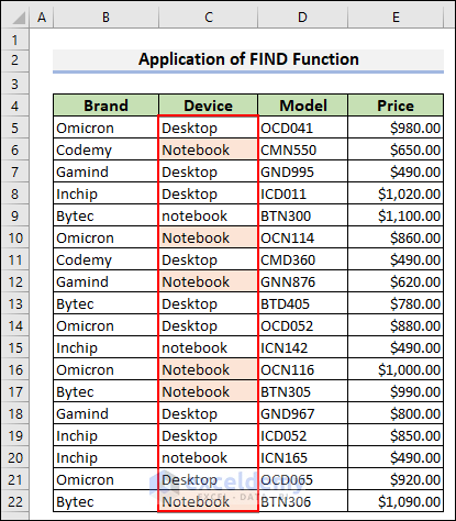 29-Output of the FIND function