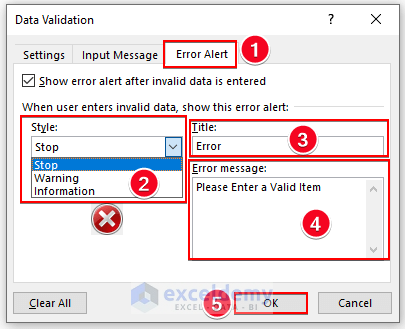 31-Type a message in the Error Message typing box