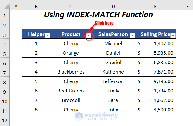 INDEX-MATCH Functions