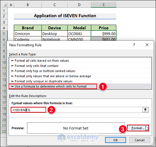 36-Apply ISEVEN function to format even number cells